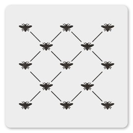 MAGJUCHE French Bee Trellis Stencil 6 Inches, Reusable Bee Stencil for Painting DIY Crafts Decor