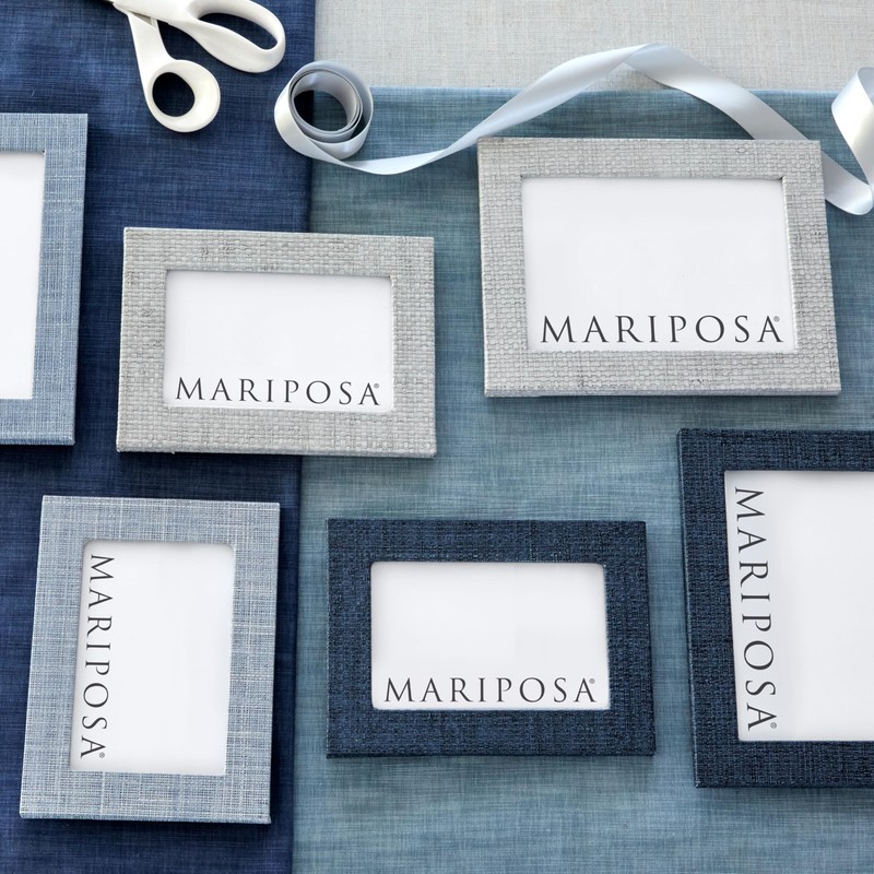 MARIPOSA INDIGO FAUX GRASSCLOTH 5x7 FRAME |BLUE | TEXTILE |