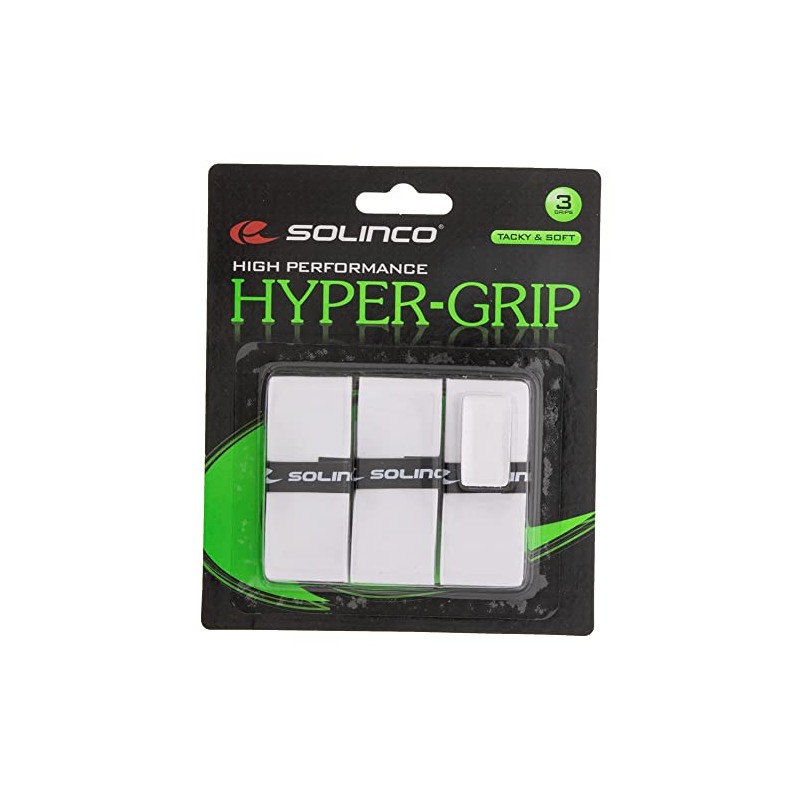 Solinco Hyper Extra Tacky Tennis Over Grip White 3 Pack