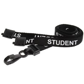 ALG ID Cards | 15mm Black Student Lanyards Neck Strap | Plastic Clip | Safety Breakaway (1)