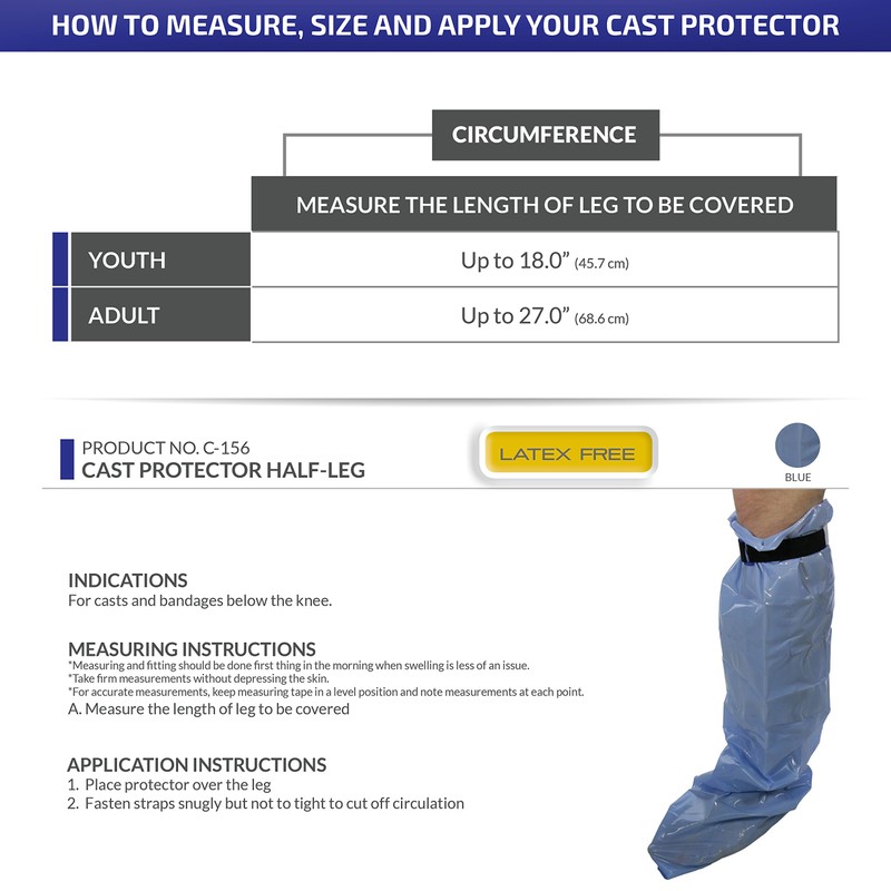 Champion Cast Protector, Half-Leg, Water-Tight, Vinyl, Youth