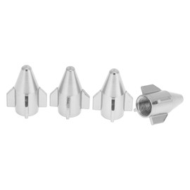 HEROFFIX 4 Pcs Mini Rocket Style Tire Valve Stem Caps Decorative Tyre Valve Dust Covers 7x22mm Silver Tone Aluminum Alloy