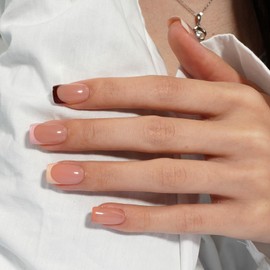 CANVALITE Soft Gel French Tip Nails, 192 Pcs Short Press on Nails for Women, Flexible Pre-Painted Nude French Tip Gel Nails, No File Need DIY Manicure Gifts for Women, Glue Not Included