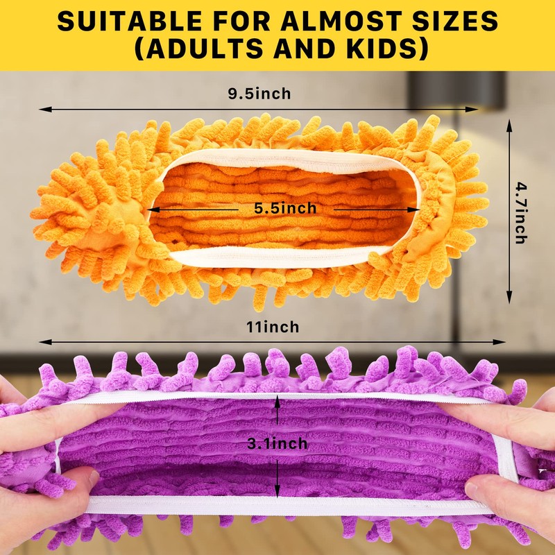20PCS Mop Socks for Floor Cleaning, Washable Reusable Mop Shoes,