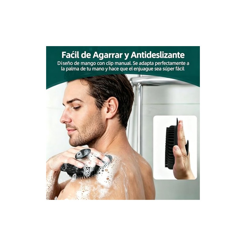 Set Cepillos Corporales Silicona Limpiador Baño Hombres Mujeres Cepillo Espalda