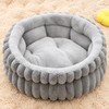 Round Plush Pet Bed for Cats & Rabbits, Thick Warming