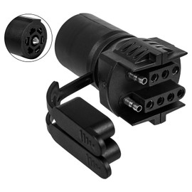 FajerminArt Trailer Light Adapter,Trailer Plug Adapter 7 Pin to 4 Pin/5 Pin Connector, 12V Trailer Adapter 7 Poles Flat Blade to 4 Round PIN and 5 Round PIN 2-in-1, Weatherproof