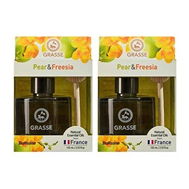 Bullsone Grasse Diffuser, Natural Car Air Fresheners, Luxury Car Perfume - Pear & Freesia Scent (2 Pack)