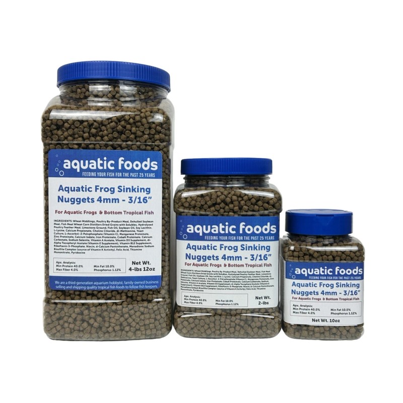 Aquatic Foods Inc. 4mm Aquatic Frog Sinking Nuggets for Aquatic