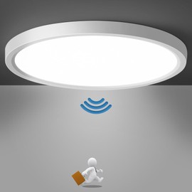OPPEARL LED Ceiling Light with Radar Motion Sensor, 24 W 2400 LM LED Lamp with Motion Sensor Indoor Round, 4000 K LED Ceiling Light, Motion Sensor as Hallway Lamp, Balcony/Garage/Storage Room Lamp,