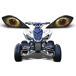 AMR Racing ATV Headlight Eye Graphics Decal Cover Compatible with Yamaha Raptor 700/250/350 - Fright