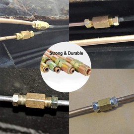 MuHize Upgraded Brake Line Fittings - 15 Pieces 3/8'-24 Threads Assortment Brake Fitting for 3/16 Inch Brake Line Tube (5 Unions, 10 Nuts)