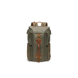 peacechaos Men's Waterproof Canvas Laptop Backpack Rucksack Travel Hiking Outdoor Sports Bag (Army Green)