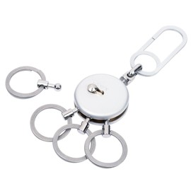 TROIKA PATENT EASY Keyring - Includes Carabiner Hook - 4 Removable Rings - Brass, Metal - Chrome Plated - Silver Original, silver colours