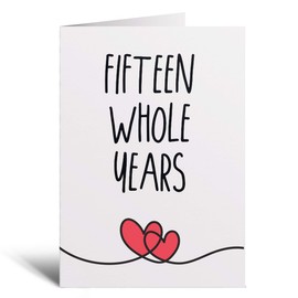 Postcard Prints - 15 Year Anniversary Card For Husband or Wife Anniversary Card for 15th Anniversary Card For Boyfriend Girlfriend Fifteen Wedding Anniversary
