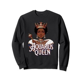 Aquarius AF Vibes Queen Energy Zodiac Regal Afro Crown Sweatshirt