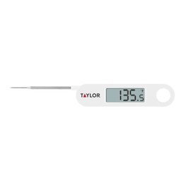 Taylor Folding Stem Display Food Instant Read Digital Thermometer, 0.7 Inch LCD Readout, White (1476WH)