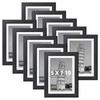 HappyHapi 5x7 Picture Frames Black Set of 10, Tabletop or