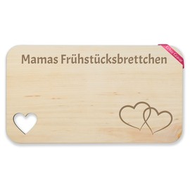SB02 Wooden Heart Breakfast Board – Mother's Day Mum – Mama's Breakfast Board – Mum Gift Idea Birthday Christmas – 22.5 x 12.5 cm – Wood