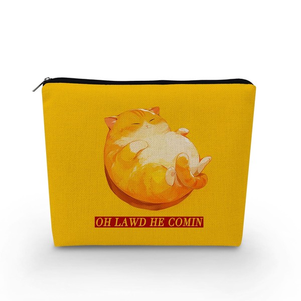 YULUENZE Funny Cat Makeup Bag Kawaii Cat Organizer Bag Oh