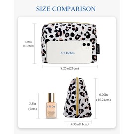 Aosbos Small Makeup Pouch Travel Size Makeup Bag Cosmetic Travel Bag for Women Cosmetic Pouch Cosmetic Bags Case Make Up Bag for Purse Leopard Print