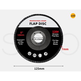 Traderight Flap Discs 125mm 5" Zirconia Sanding Wheel 120# Sander Grinding x10