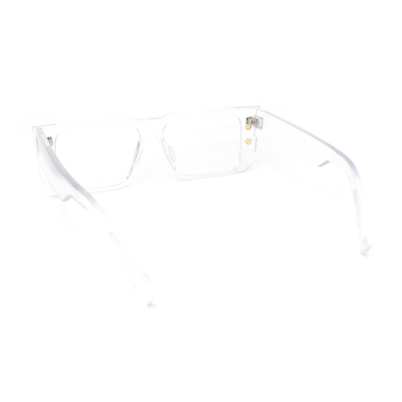SA106 Rectangular Mobster Flat Top Clear Lens Retro Fashion Eyeglasses