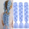 Light Blue Synthetic Hair for Braiding, 24 Inches/61 cm, 3