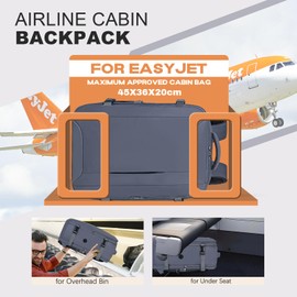 Xkdoai for Easyjet Cabin Bag 45x36x20, Travel Backpack with TSA Approved Clear Bag, Carry-ons Cabin Backpack for Travelling Underseat Cabin Bag Laptop Backpacks Luggage Set