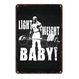 Light Weight Baby Metal Sign - 8x12 Inch Aluminum Gym Wall Art, Fitness Motivation Decor For Home Gym, Training Room, Ronnie Coleman Inspired
