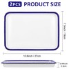 Axigundaone 2 Pcs White Enamel Butcher Tray, Rectangular Baking Pans,