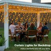 Solar Powered Curtain Lights 33ftx 3ft 500 LED Outdoor Curtain