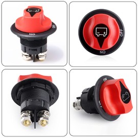 Battery Disconnect Switch 12-48 V Battery Master Cut Shut Off Isolator Switch Max. 32V DC 100A Cont 150A INT ON-Off Power Battery Switches for Car Off-Road Vehicle Truck Boat RV Marine (100A)
