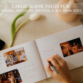 ZICOTO ZICOTO Beautiful Wedding Guest Book for Your Wedding Reception - Simply Elegant Guestbook to Sign in and Add Polaroid Photos - The Perfect Baby Shower Guest Book for The Special Day