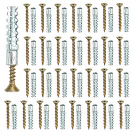 PATIKIL 30 Pcs Drywall Hollow Wall Anchors with Screws 0.16 x 1.38, Steel Dry Wall Anchors Kit for Wooden Concrete Plaster Hinge Hole Repair, Silver (5 x 30mm)
