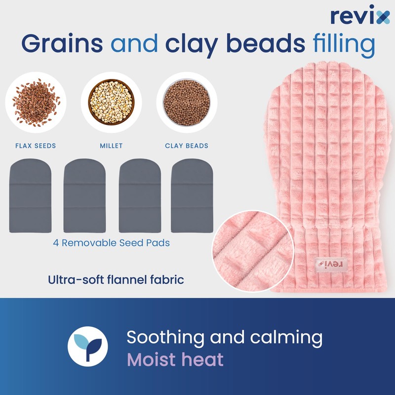 REVIX Microwavable Heating Mittens for Hands and Fingers, Heated Mittens