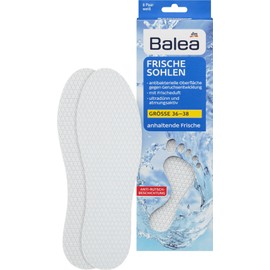 Balea Fresh Insoles - White - Size: 36-38, 8 Pairs, Pack of 16