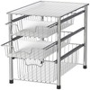 Simple Houseware Stackable 3 Tier Sliding Basket Organizer Drawer, Chrome