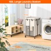 150L Laundry Hamper with Wheels, Rolling Laundry Basket with Metal