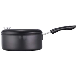 Pearl Metal HB-1372 One-Handed Tempura Pot, 7.9 inches (20 cm), Thermometer Included, Induction Compatible, Iron Frying Pot, Frying Cook