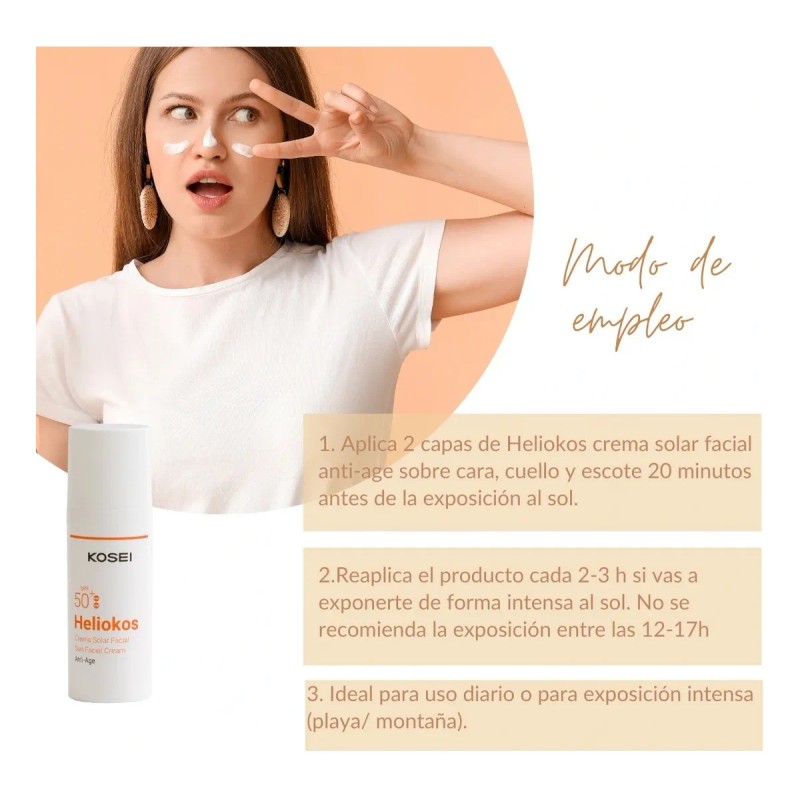 Heliokos Protector Solar Facial Antiedad Fps50+, Kosei Crema
