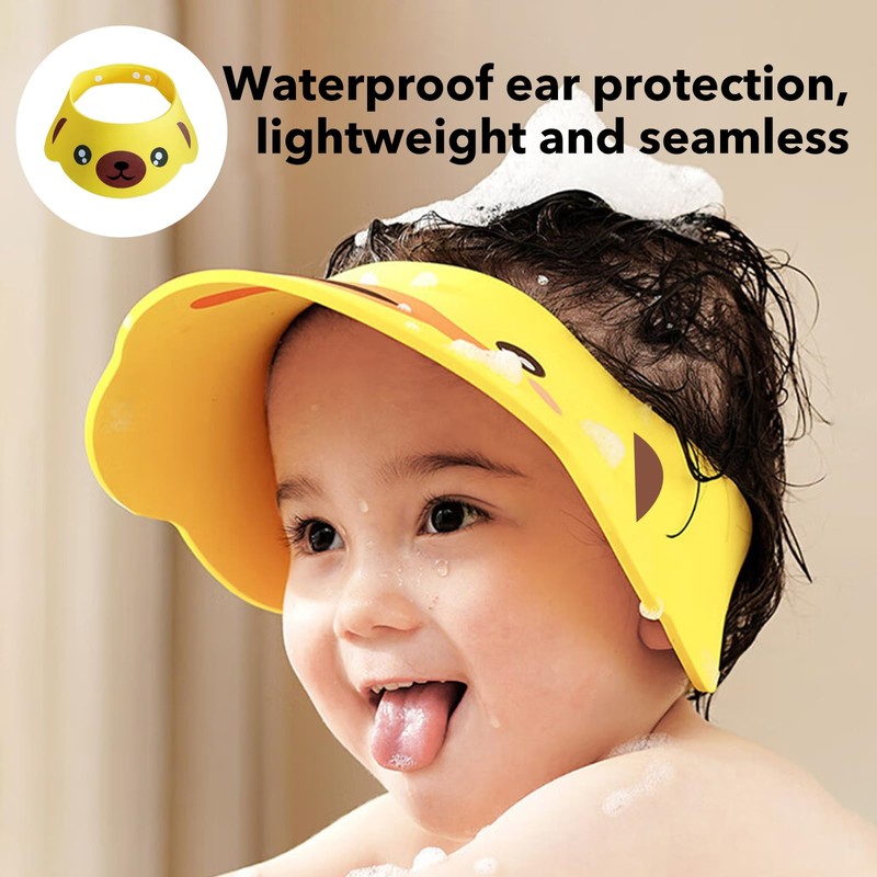 2 Pack Adjustable Baby Shower Caps – Soft Hair Washing