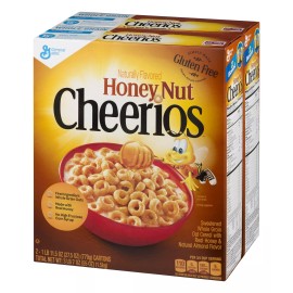 Cheerios Honey Nut Cheerios Heart Healthy Gluten Free Breakfast Cereal, Value Pack, 55 oz
