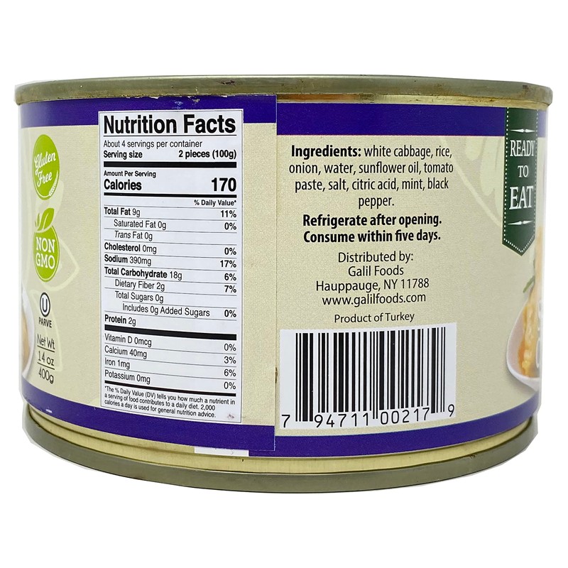 Galil Stuffed Cabbage – 14 Ounce – Ready to Eat