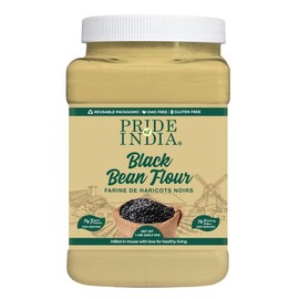 Pride of India - PACK of 6 - Black Bean Flour 1 lbs (454 gm) Rich Earthy Taste Freshly Milled in Small Batches- Used for Cooking Baking Coating Thickening Agent Cakes Gravies Noodles Smoothies Custard