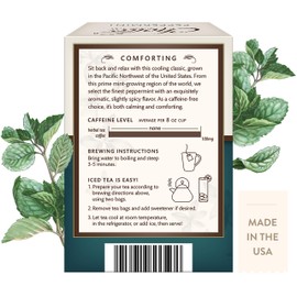 Choice Organics - Organic Peppermint Tea (6 Pack) - Compostable - Caffeine Free - 96 Organic Herbal Tea Bags