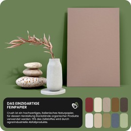 Netuno 10 Sheets Natural Cardboard Light Brown DIN A4 21 x 29.7 cm 250 g Crush Almond Eco Vintage Retro Craft Paper for Weddings Christmas Easter Birthday Invitations Business Cards Labels Flyer