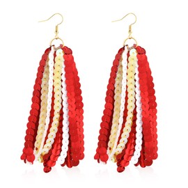 Gift for Football Fans Chiefs Earrings Kansas City Inspired Party Decor Outfits (Red Yellow White)