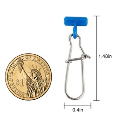 Dr.Fish 30 Pack Sinker Slides Duo Lock Snaps Catfish Surf Fishing Rig Fishing Line Slider Sinker Weight Connectors Saltwater Rigs Bottom Rigs Fish Finder Rig Blue 88Lb