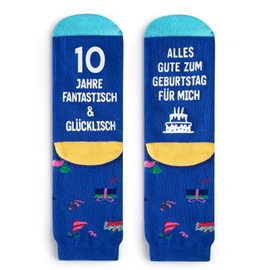 NxnChc Birthday Gifts Socks Girls and Boys Fashion Conscious Gift Box Novelty Ideal Funny Crew Children for Friends and Family Pink Black Blue Orange, 10 Years+Blue, 35 - 38